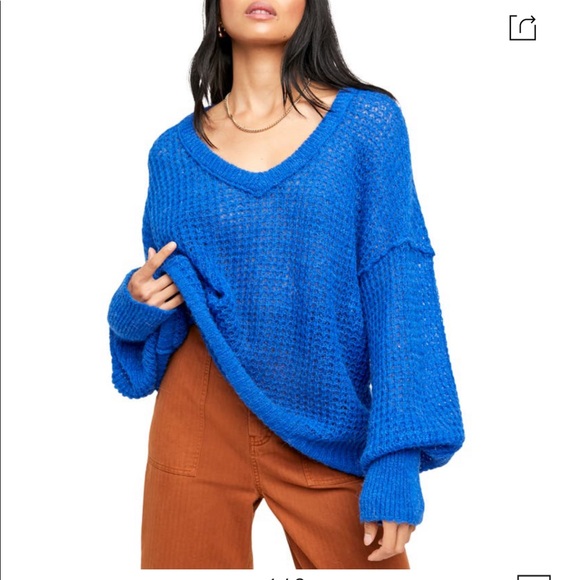 Free People Sweaters - Free People Lulu V Neck Oversized Sweater NWOT